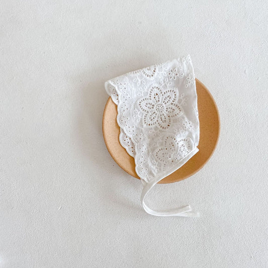 Rapeseed Floral Lace Baby Bonnet (0m-3yrs)