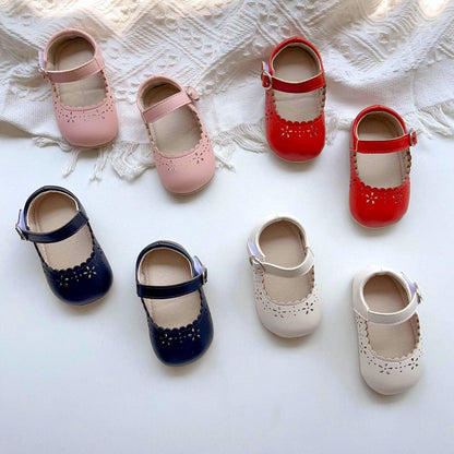 Red Petal Scallop Baby Shoes (11-13cm)