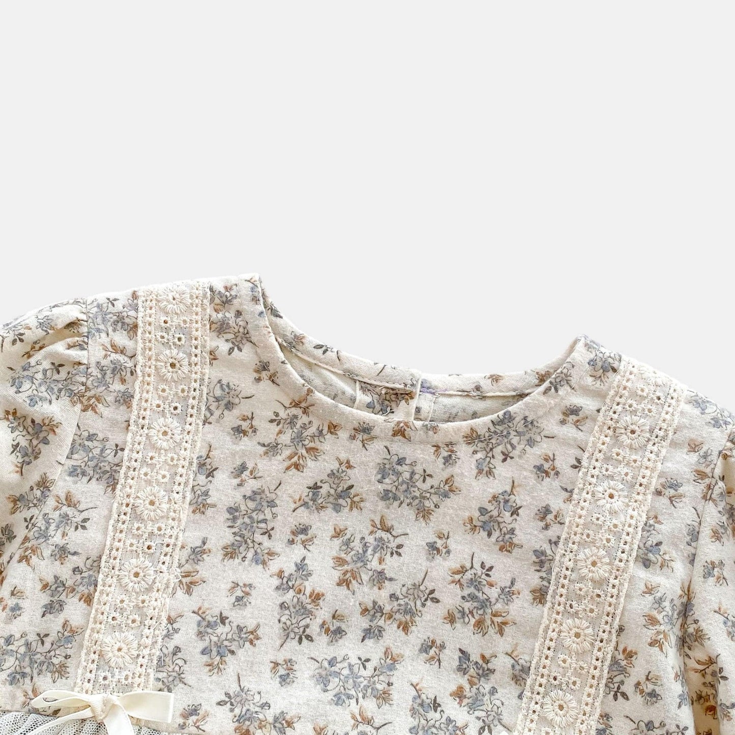 Rena Floral Romper Dress & Bonnet Set - Cream (3m-24m)