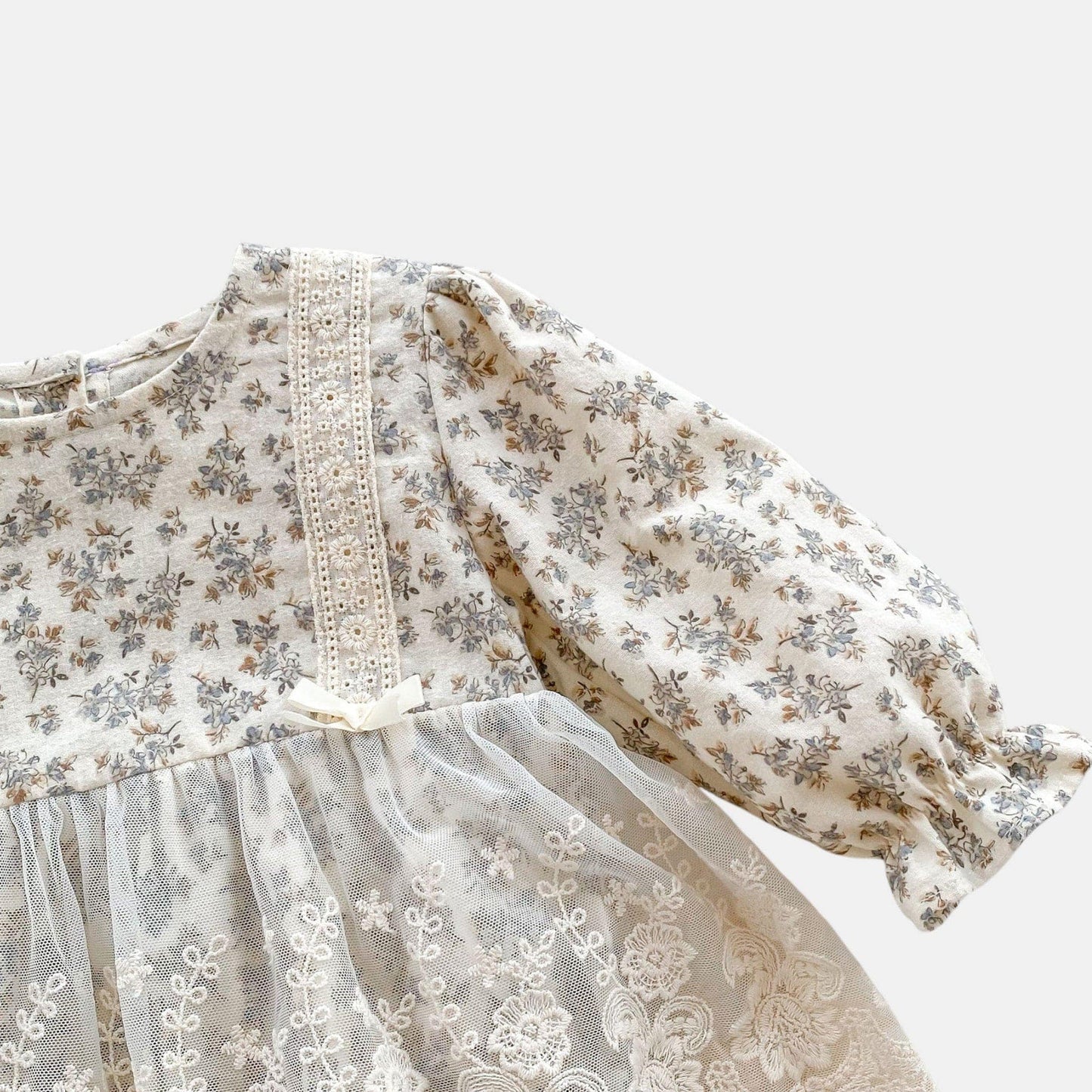 Rena Floral Romper Dress & Bonnet Set - Cream (3m-24m)