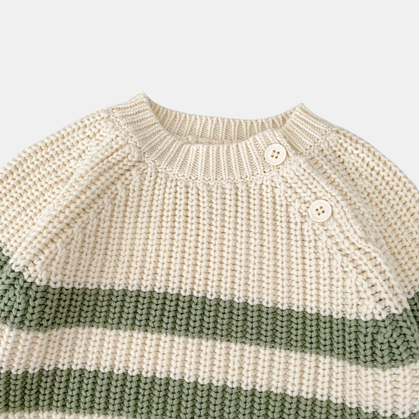 Rene Stripe Knit Set - Cream/Sage (6m-3yrs)