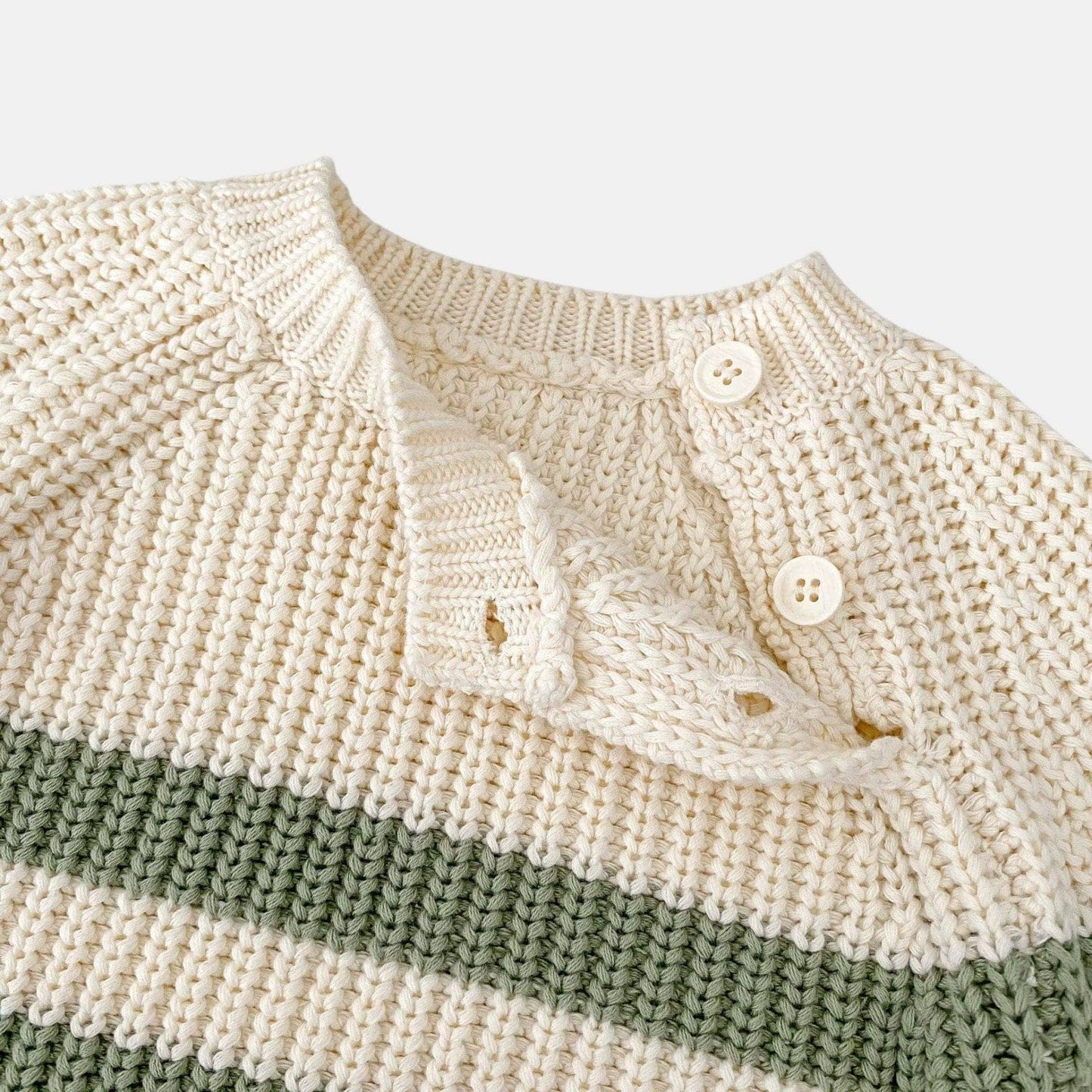 Rene Stripe Knit Set - Cream/Sage (6m-3yrs)