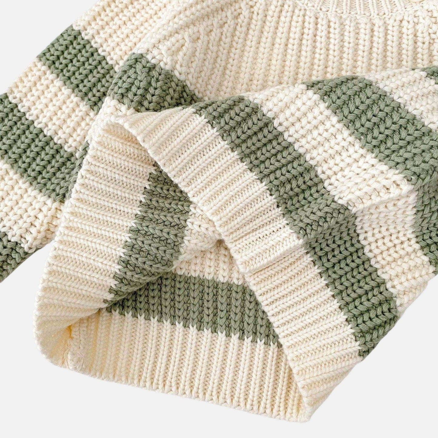Rene Stripe Knit Set - Cream/Sage (6m-3yrs)