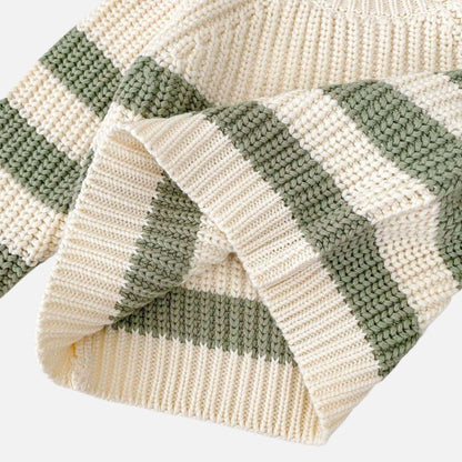 Rene Stripe Knit Set - Cream/Sage (6m-3yrs)