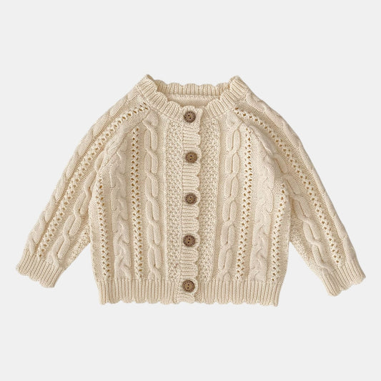 Riley Cable Knit Cardigan - Cream (6m-3yrs)