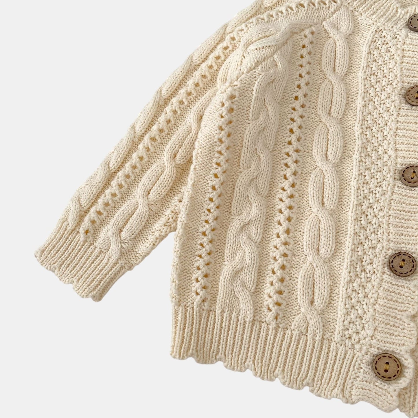 Riley Cable Knit Cardigan - Cream (6m-3yrs)