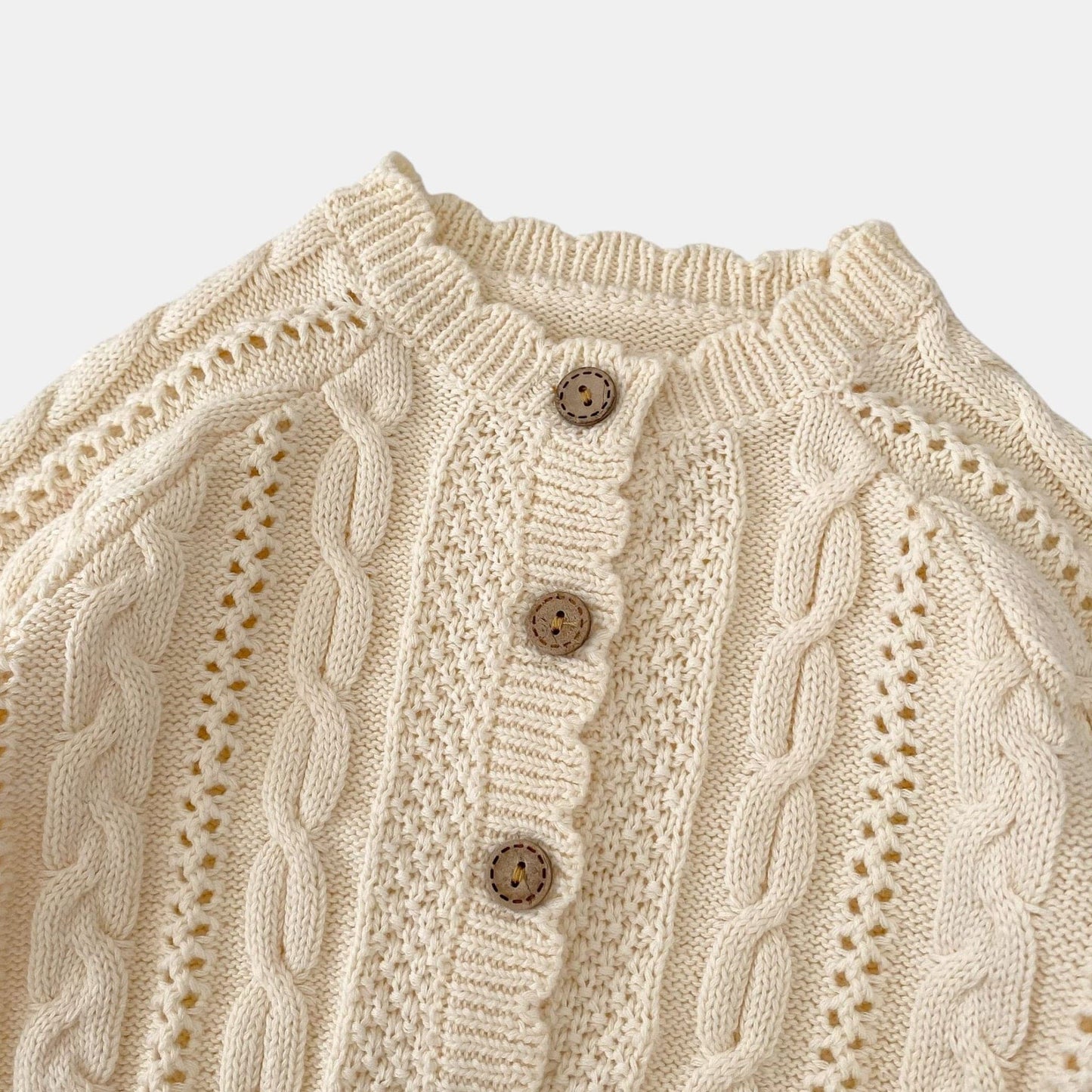 Riley Cable Knit Cardigan - Cream (6m-3yrs)