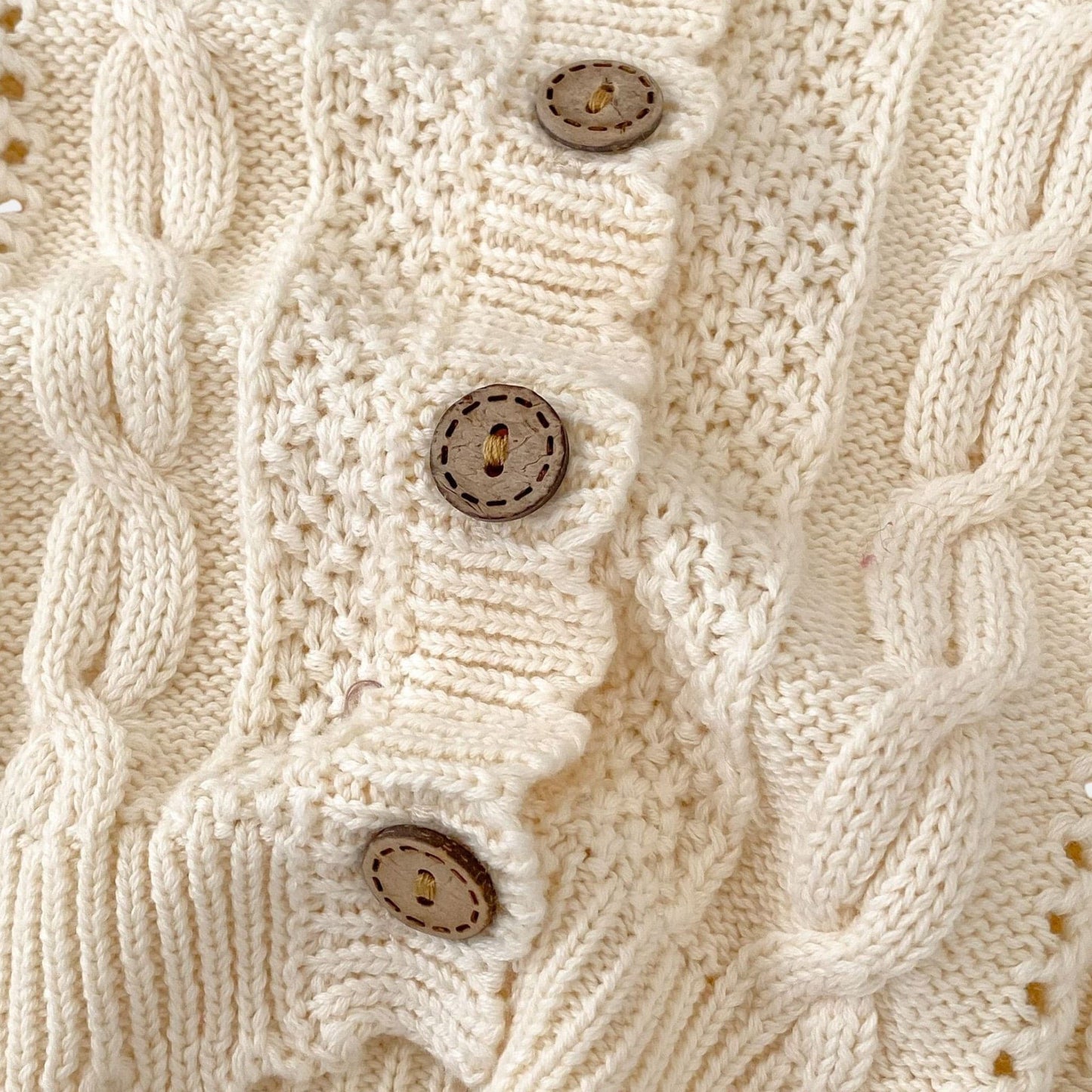 Riley Cable Knit Cardigan - Cream (6m-3yrs)