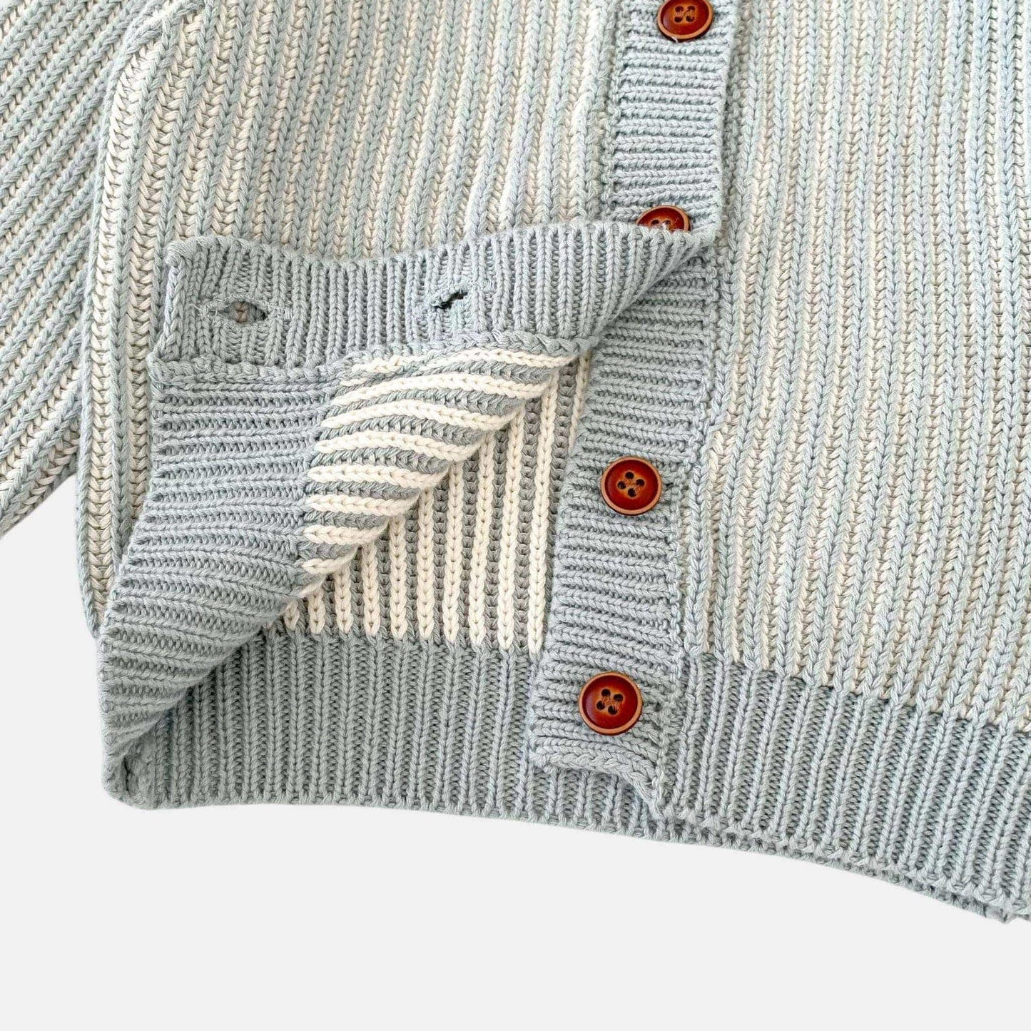 River Rib Knit Cardigan - Lake Blue (3m-3yrs)