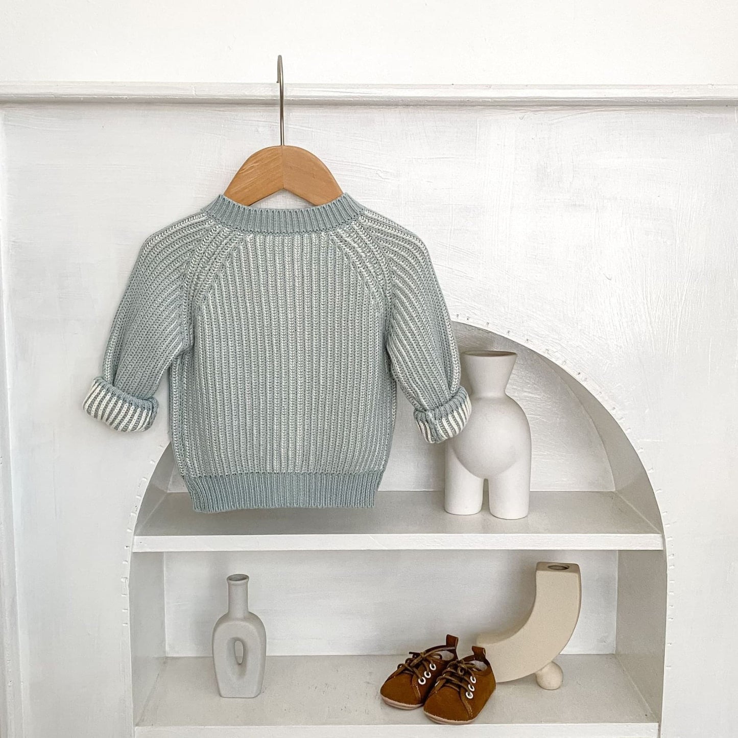 River Rib Knit Cardigan - Lake Blue (3m-3yrs)