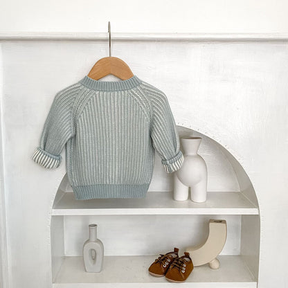 River Rib Knit Cardigan - Lake Blue (3m-3yrs)