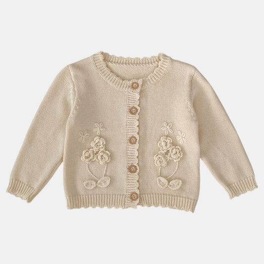 Rosa Bloom Cotton Knit Cardigan (3m-3yrs)