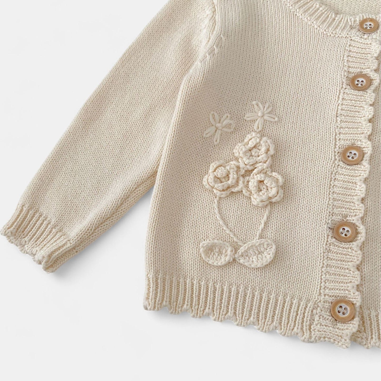 Rosa Bloom Cotton Knit Cardigan (3m-3yrs)