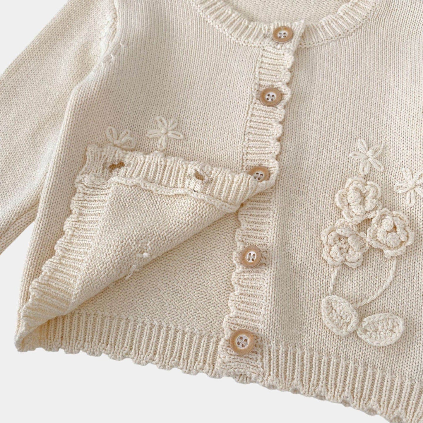Rosa Bloom Cotton Knit Cardigan (3m-3yrs)