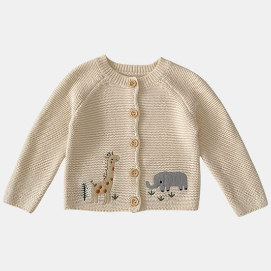 Safari Friends Cotton Knit Cardigan (3m-3yrs)