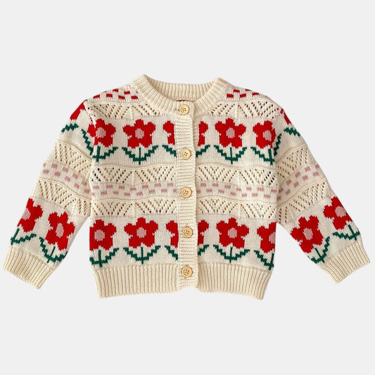 Scarlet Garden Cotton Knit Cardigan (3m-3yrs)