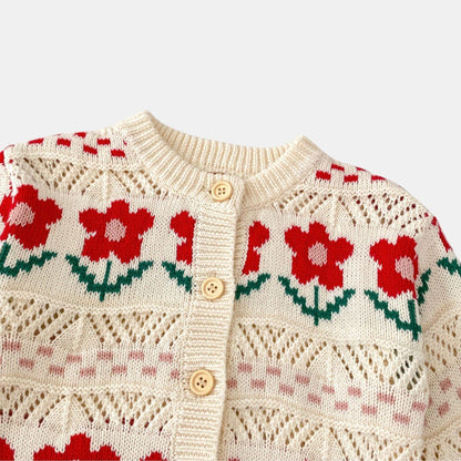 Scarlet Garden Cotton Knit Cardigan (3m-3yrs)