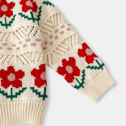 Scarlet Garden Cotton Knit Cardigan (3m-3yrs)