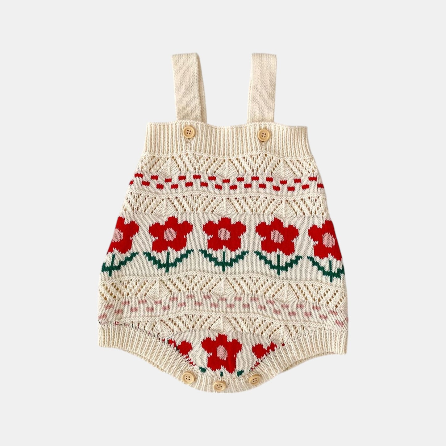Scarlet Garden Cotton Knit Romper (3m-3yrs)