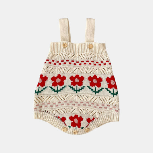 Scarlet Garden Cotton Knit Romper (3m-3yrs)