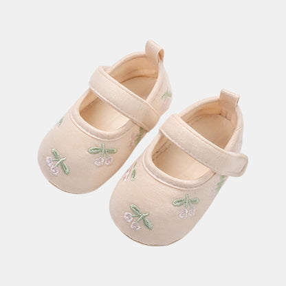Secret Garden Embroidered Baby Shoes, Beige (11-13cm)