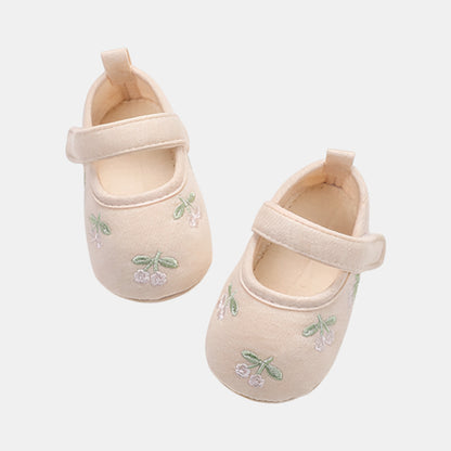 Secret Garden Embroidered Baby Shoes, Beige (11-13cm)