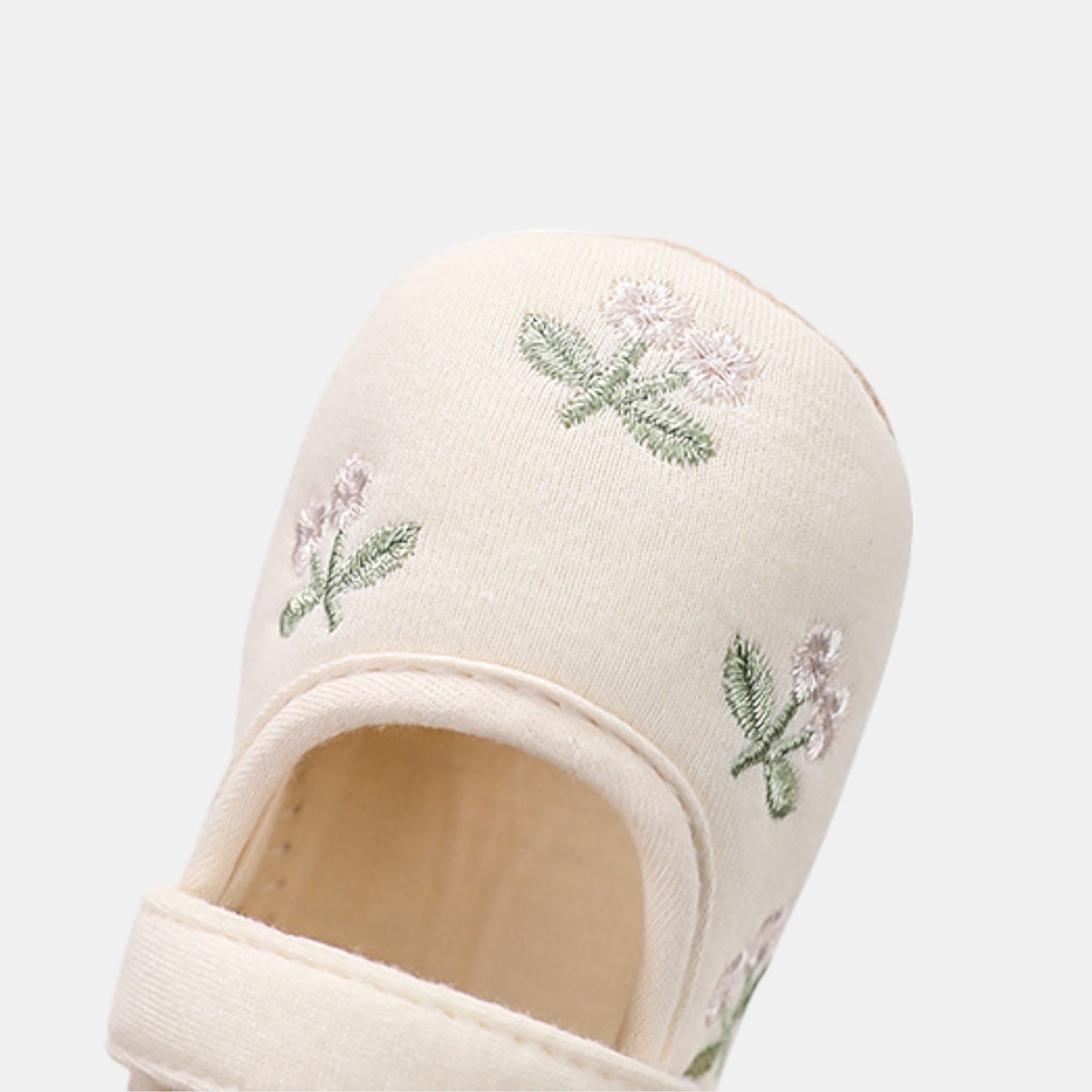 Secret Garden Embroidered Baby Shoes, Cream (11-13cm)