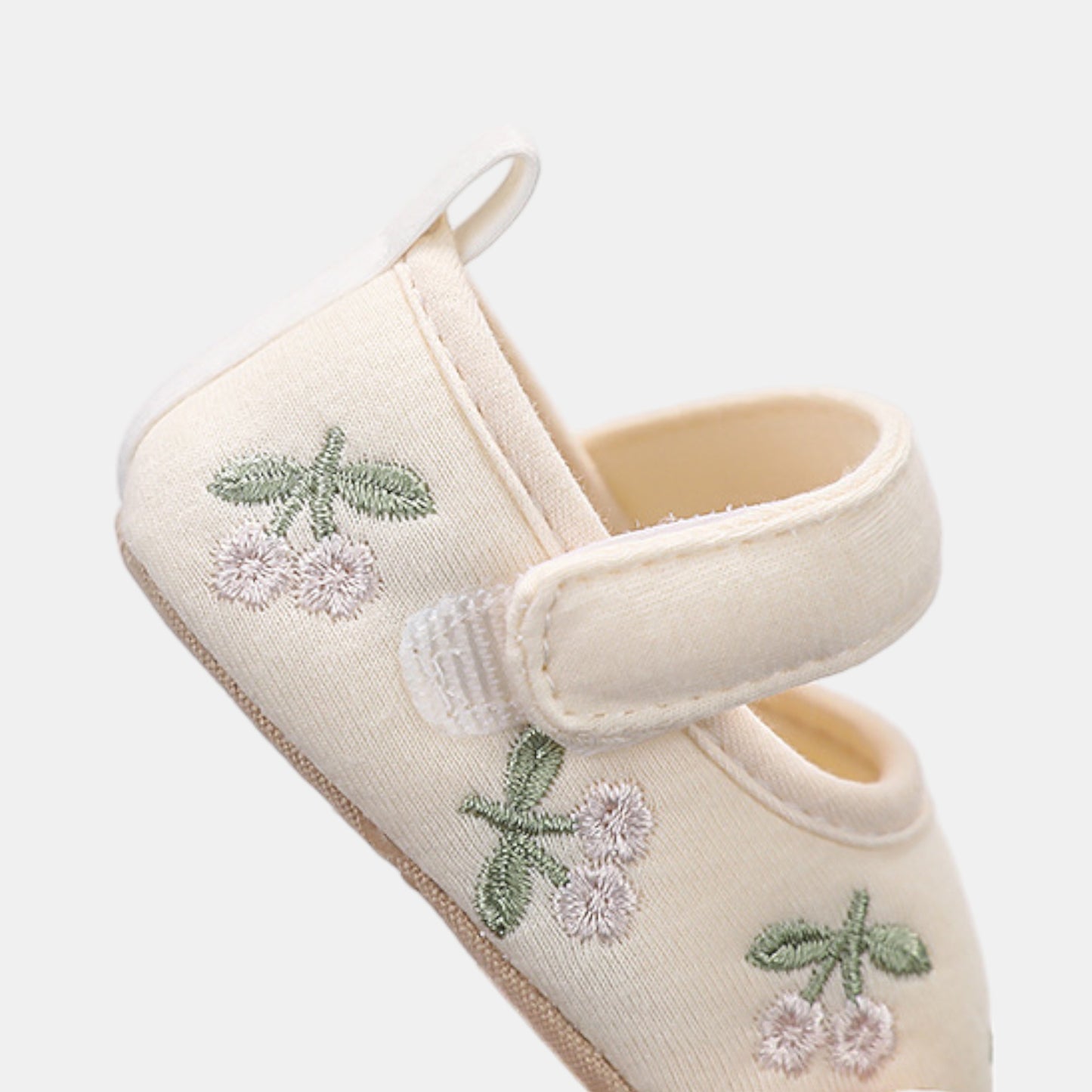 Secret Garden Embroidered Baby Shoes, Cream (11-13cm)