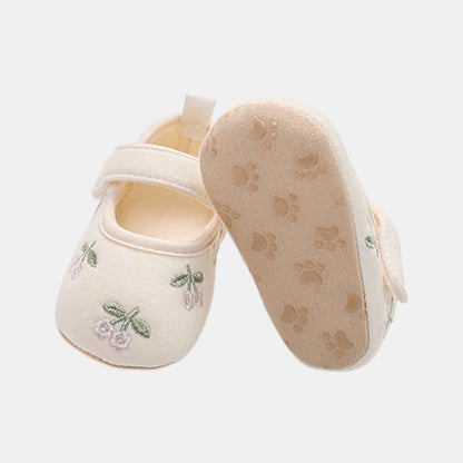 Secret Garden Embroidered Baby Shoes, Cream (11-13cm)