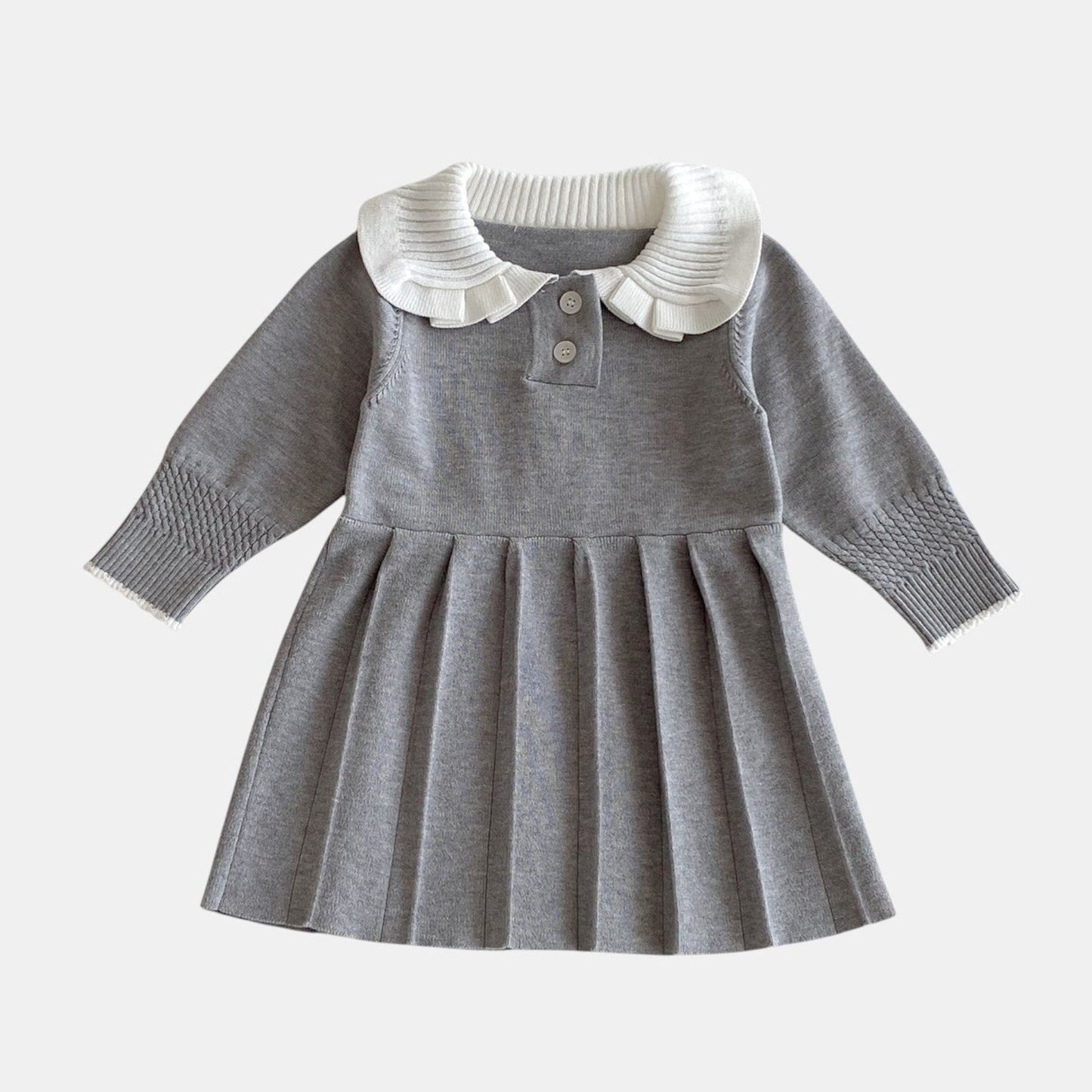 Sera Pleat Knit Dress - Grey (6m-4yrs)