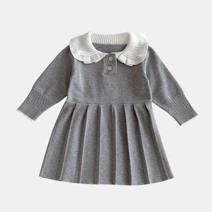Sera Pleat Knit Dress - Grey (6m-4yrs)