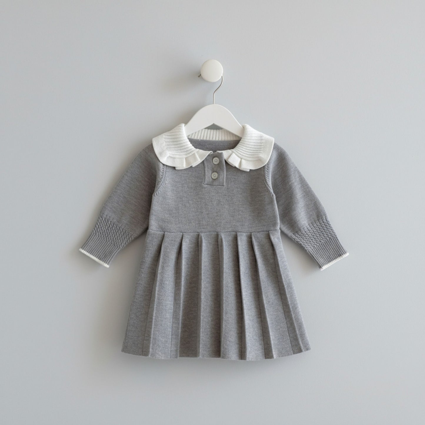 Sera Pleat Knit Dress - Grey (6m-4yrs)