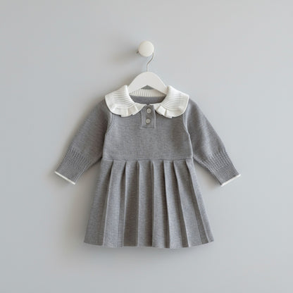 Sera Pleat Knit Dress - Grey (6m-4yrs)