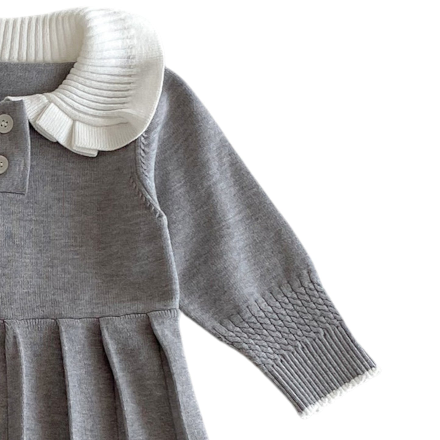 Sera Pleat Knit Dress - Grey (6m-4yrs)