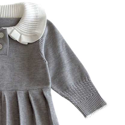 Sera Pleat Knit Dress - Grey (6m-4yrs)
