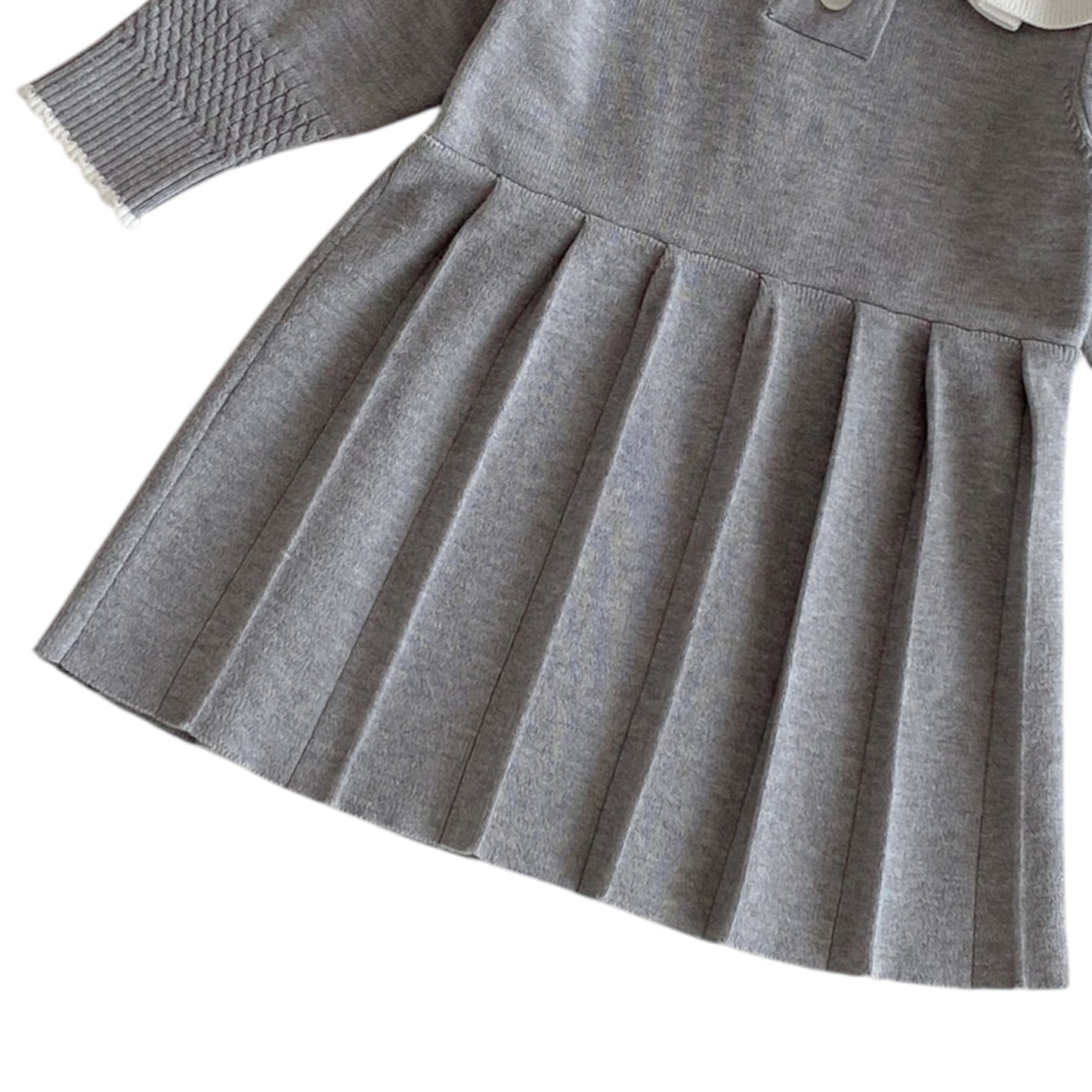 Sera Pleat Knit Dress - Grey (6m-4yrs)
