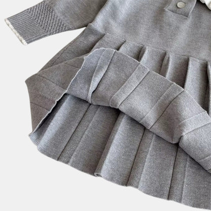 Sera Pleat Knit Dress - Grey (6m-4yrs)