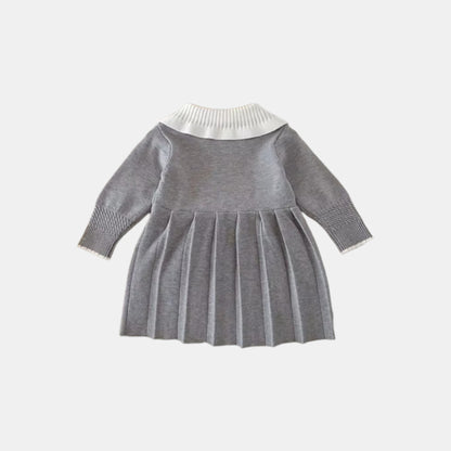 Sera Pleat Knit Dress - Grey (6m-4yrs)