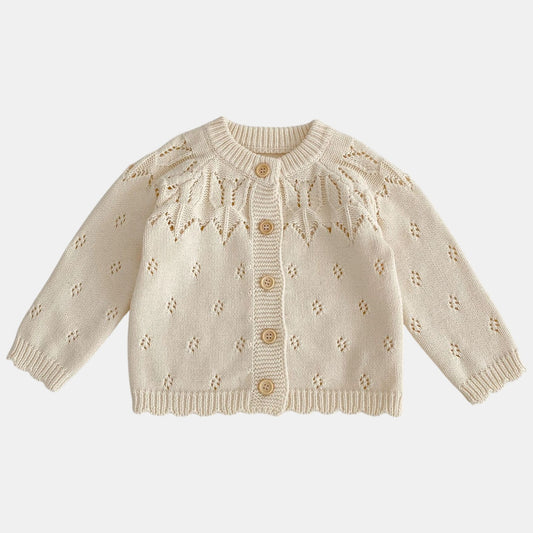 Seren Cream Cotton Knit Cardigan (3m-3yrs)