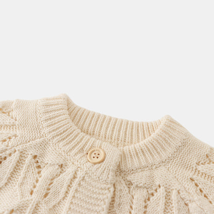 Seren Cream Cotton Knit Cardigan (3m-3yrs)