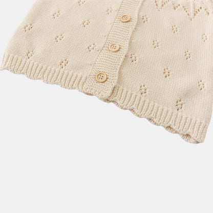 Seren Cream Cotton Knit Cardigan (3m-3yrs)