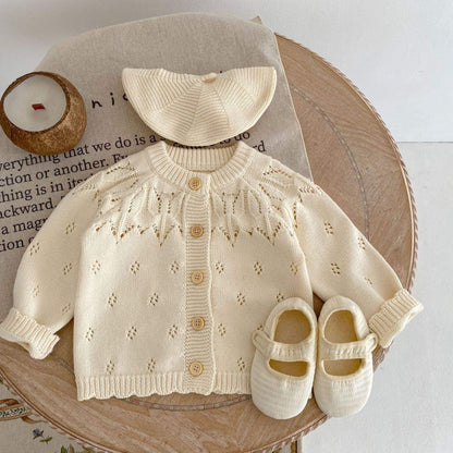 Seren Cream Cotton Knit Cardigan (3m-3yrs)