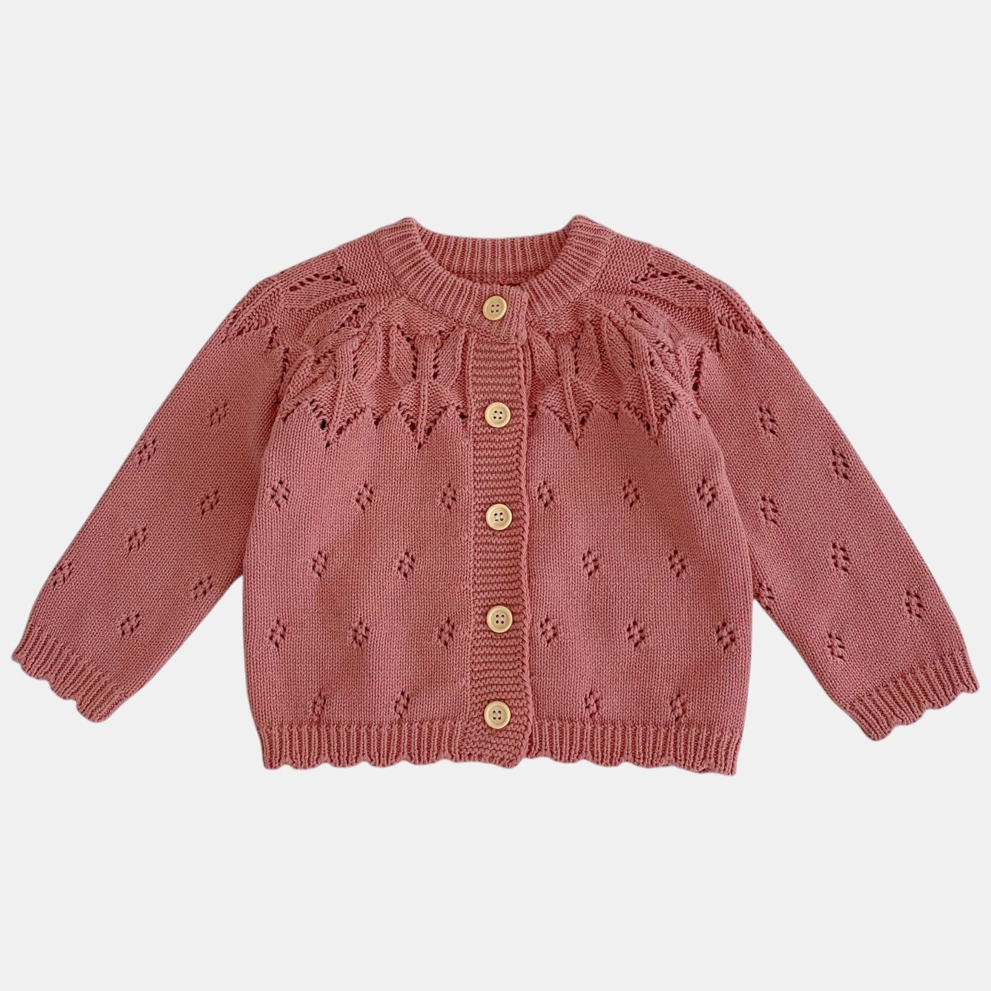 Seren Rose Cotton Knit Cardigan (3m-3yrs)