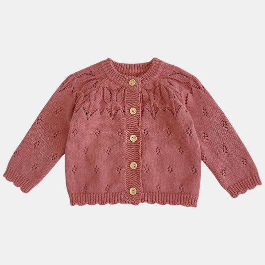 Seren Rose Cotton Knit Cardigan (3m-3yrs)