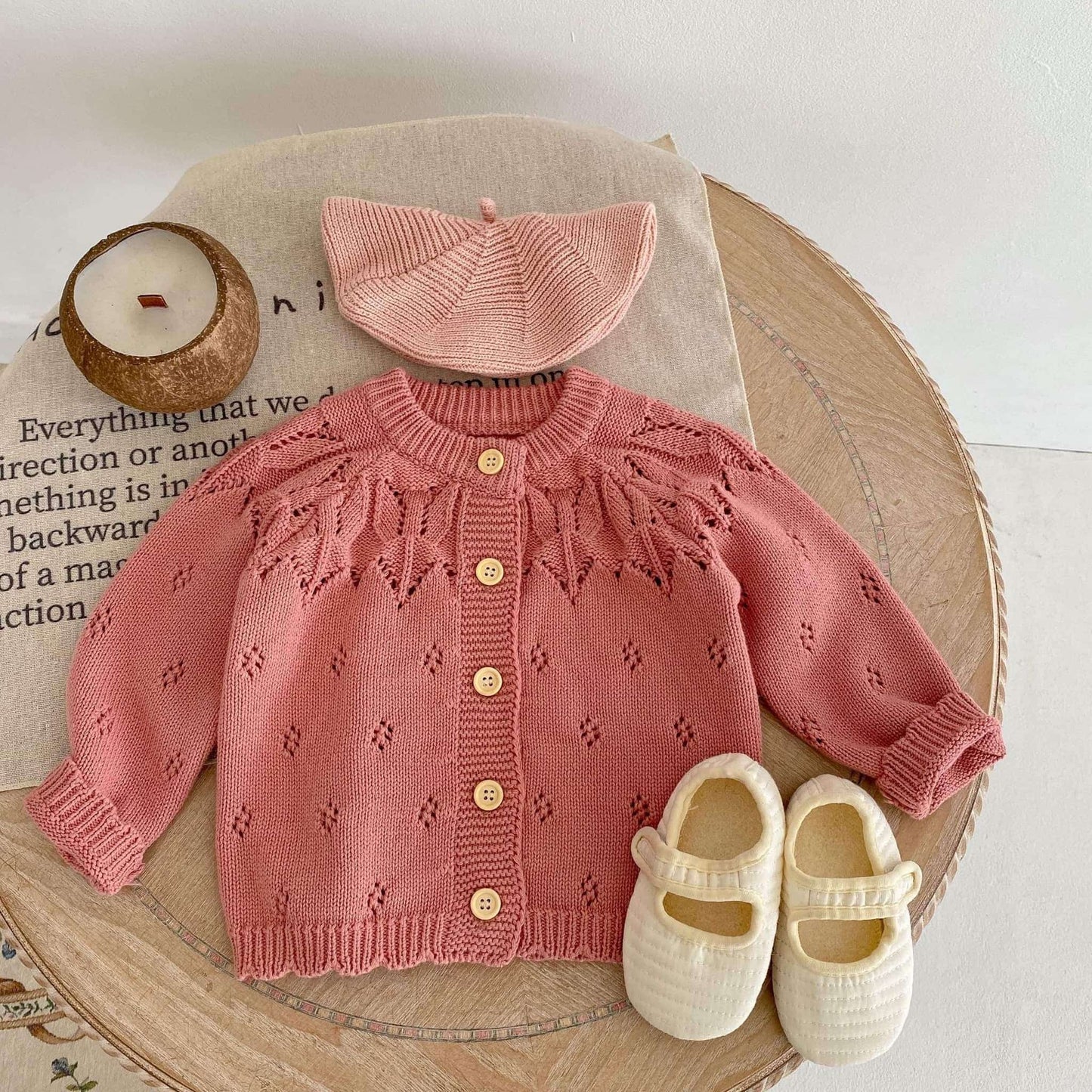 Seren Rose Cotton Knit Cardigan (3m-3yrs)