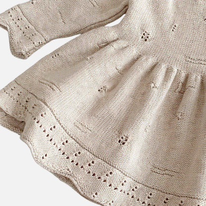 Sherry Eyelet Knit Dress - Beige/Red (6m-4yrs)