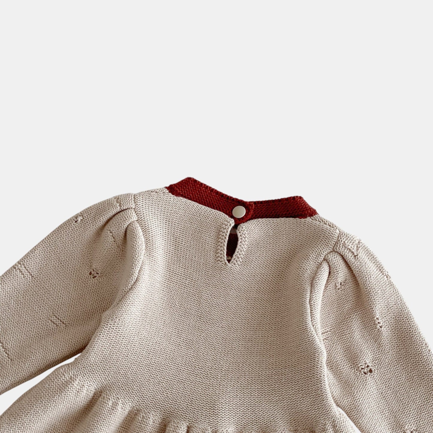 Sherry Eyelet Knit Dress - Beige/Red (6m-4yrs)