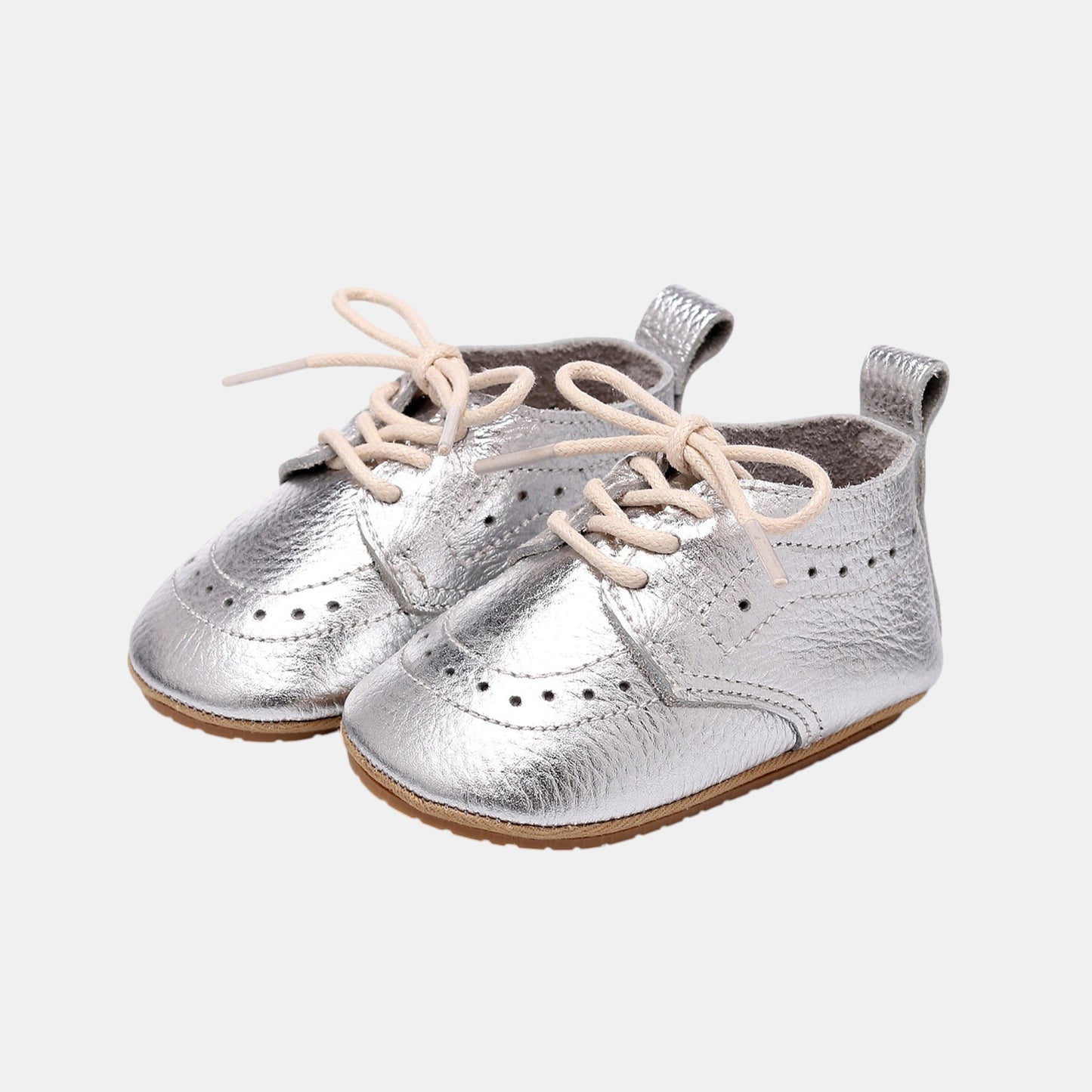 Silver Leather Baby Boots (11-13cm)