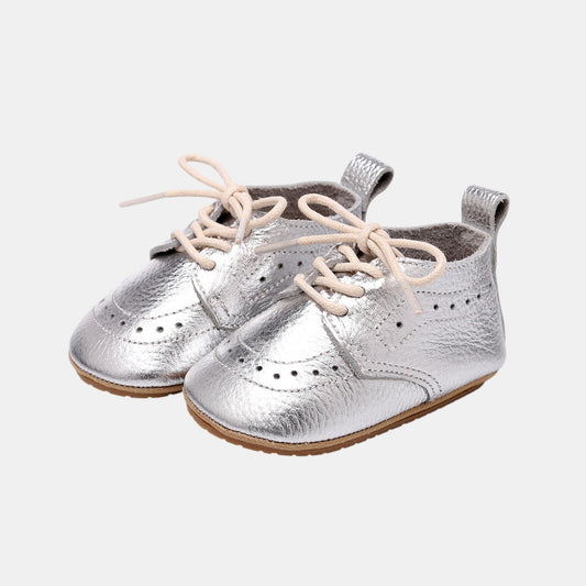 Silver Leather Baby Boots (11-13cm)