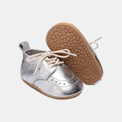 Silver Leather Baby Boots (11-13cm)